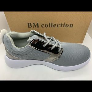 silver light weight walking sneakers trending